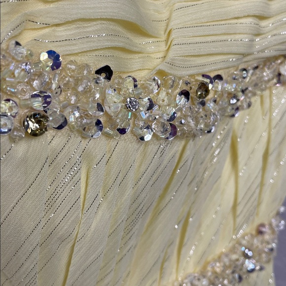 NWT Mac Duggal 68096 Strapless High Low Dress Lemon Yellow Shimmer Chiffon Sz 6 - Picture 14 of 14